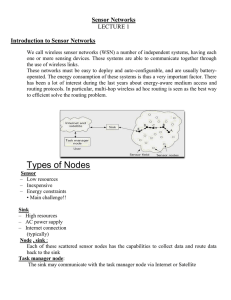 Sensor Networks  Introduction to Sensor Networks LECTURE 1