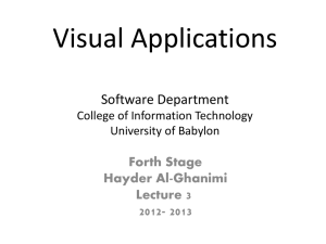 Visual Applications  Software Department Forth Stage