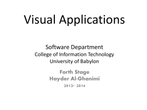 Visual Applications  Software Department College of Information Technology