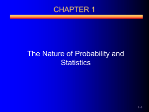 CHAPTER 1 The Nature of Probability and Statistics 1-1