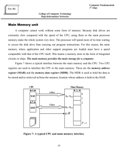 Main Memory unit