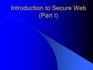 Introduction to Secure Web (Part I)