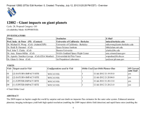12882 - Giant impacts on giant planets