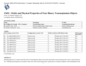 13692 - Orbits and Physical Properties of Four Binary Transneptunian...