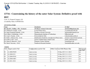 13716 - Constraining the history of the outer Solar System:... HST