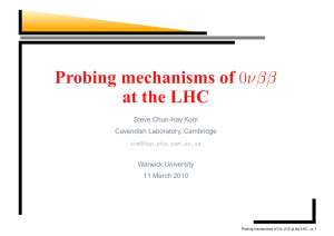 Probing mechanisms of at the LHC νββ 0