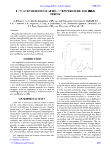 TUNGSTEN BEHAVIOUR AT HIGH TEMPERATURE AND HIGH STRESS