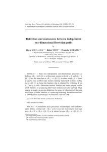 Reflection and coalescence between independent one-dimensional Brownian paths Florin SOUCALIUC *