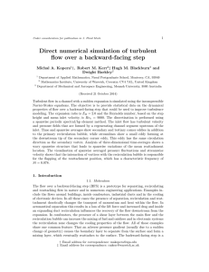 Direct numerical simulation of turbulent flow over a backward-facing step