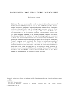 LARGE DEVIATIONS FOR STOCHASTIC PROCESSES By Stefan Adams