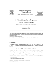 A Poincaré inequality on loop spaces Xin Chen, Xue-Mei Li