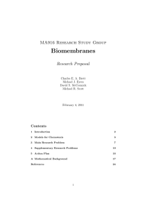 Biomembranes MA916 Research Study Group Research Proposal Contents