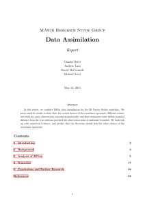 Data Assimilation MA916 Research Study Group Report Charles Brett