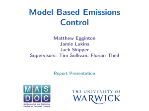 Model Based Emissions Control Matthew Egginton Jamie Lukins