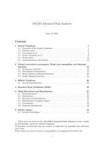 MA4J0 Advanced Real Analysis Contents June 10, 2013