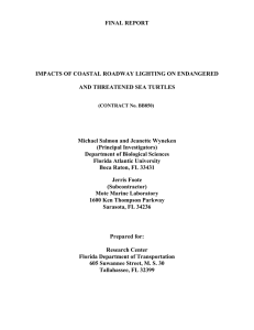 FINAL REPORT IMPACTS OF COASTAL ROADWAY LIGHTING ON ENDANGERED Michael Salmon and