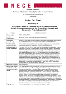 Project Fact Sheet Workshop 3