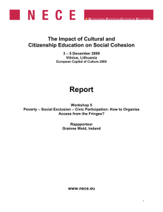 Report The Impact of Cultural and Citizenship Education on Social Cohesion