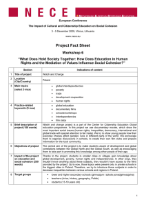 Project Fact Sheet Workshop 6