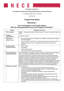 Project Fact Sheet Workshop 7 “Civic Participation in the Public Sphere: