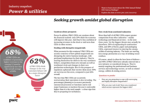 Power &amp; utilities Seeking growth amidst global disruption Industry snapshot: