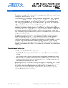 AN 583: Designing Power Isolation Filters with Ferrite Beads for Altera FPGAs