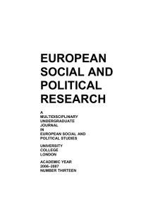 EUROPEAN SOCIAL AND POLITICAL RESEARCH