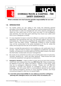 OVERSEAS TRAVEL &amp; CAMPING - FIRE SAFETY GUIDANCE safety’