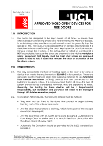 APPROVED ‘HOLD OPEN’ DEVICES FOR FIRE DOORS 1.0. INTRODUCTION