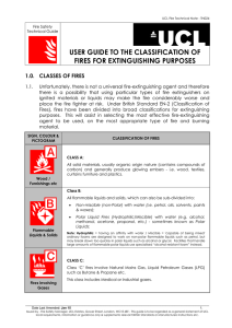 USER GUIDE TO THE CLASSIFICATION OF FIRES FOR EXTINGUISHING PURPOSES FIRES
