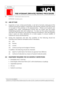 FIRE HYDRANT (PRIVATE) TESTING PROCEDURE Fire Safety  Technical Guide