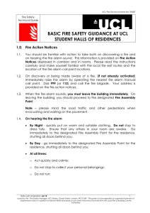 BASIC FIRE SAFETY GUIDANCE AT UCL STUDENT HALLS OF RESIDENCES