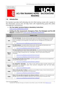 UCL FEM TRAINING NOTES - BACKGROUND READING 1.0. Introduction