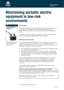 Maintaining portable electric equipment in low-risk environments Introduction