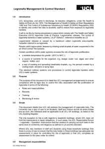 Legionella Management &amp; Control Standard