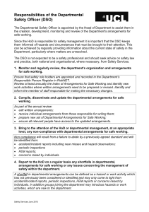 Responsibilities of the Departmental Safety Officer (DSO)