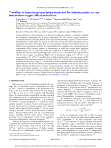 The effect of impurity-induced lattice strain and Fermi level position... temperature oxygen diffusion in silicon