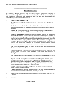 Terms and Conditions for Provision of Measurement Services through