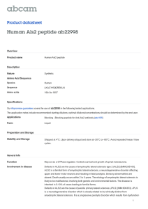 Human Als2 peptide ab22998 Product datasheet Overview Product name