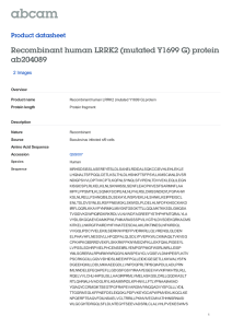 Recombinant human LRRK2 (mutated Y1699 G) protein ab204089
