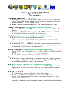 Pacific Northwest Wildfire Coordinating Group Operations Committee 2016 Plan of Work