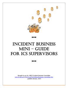 Incident Business Mini – Guide For ICS supervisors ●●●