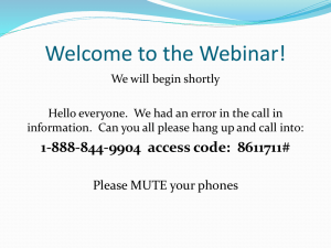 Welcome to the Webinar!