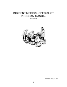 INCIDENT MEDICAL SPECIALIST PROGRAM MANUAL  NFES 1749