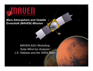 MAVEN AGU Workshop Solar Wind Ion Analyzer Mars Atmosphere and Volatile