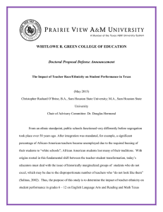 WHITLOWE R. GREEN COLLEGE OF EDUCATION Doctoral Proposal Defense Announcement