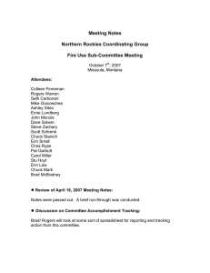 Meeting Notes Northern Rockies Coordinating Group Fire Use Sub-Committee Meeting