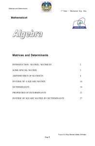 Matrices and Determinants Mathematics4