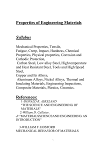 Properties of Engineering Materials  Syllabus