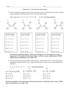 1.)   Draw 4 resonance structures for N O